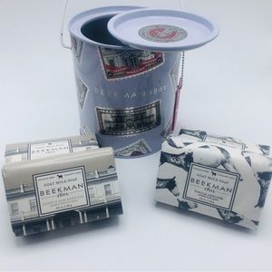New Beekman 1802 4 Bar Soap Tin Set